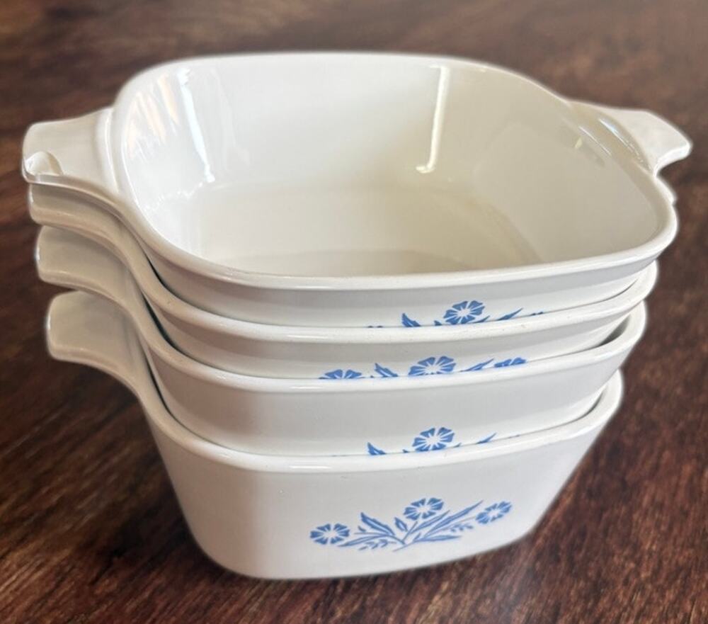 Vintage CorningWare 4-Piece Petite Pan Lot Set P-43-B and P-41 Made in USA